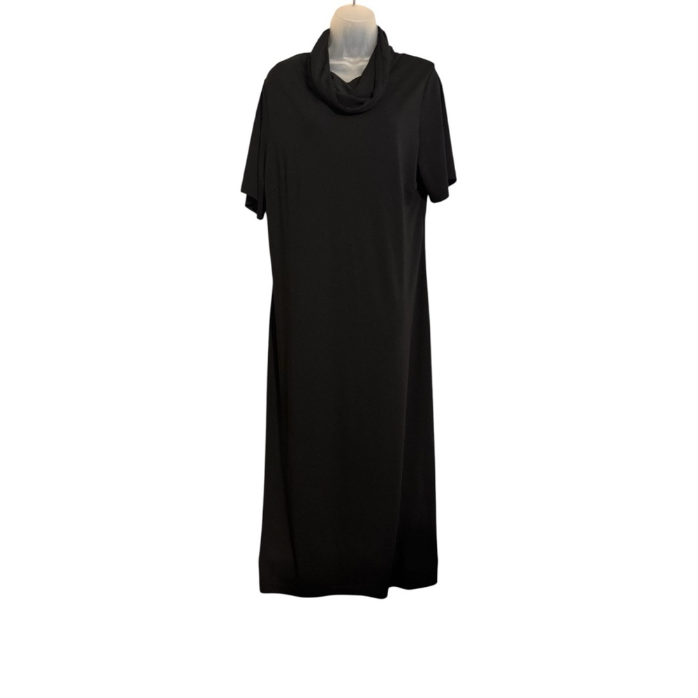SIMPLE, CLASSY & STYLISH BLACK DRESS/COWL NECKLINE SIZE: 16 #CL